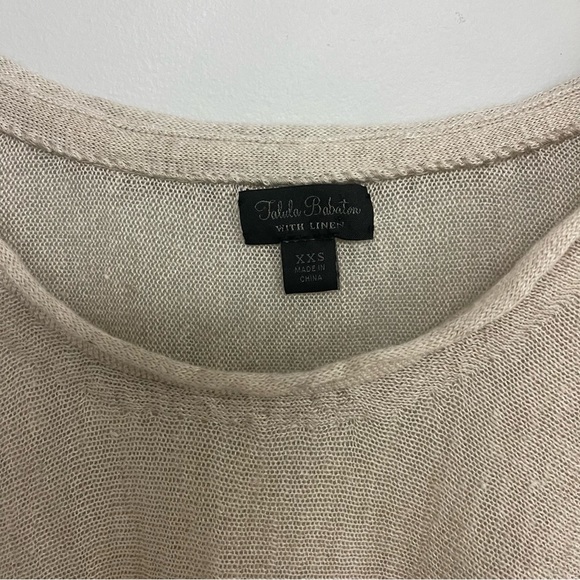 Talula Babaton Linen Sweater Women's Size  XXS Oversized Beige Long Sleeve Light - Picture 5 of 8